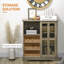 Armoire à café avec porte coulissante HOMcom, armoire à vin avec rangement 36 po, gris