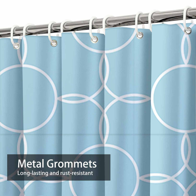 Rideau de douche transparent transparent, rideaux de douche pour la salle de bain avec 12 crochets, 72" L x 72" W