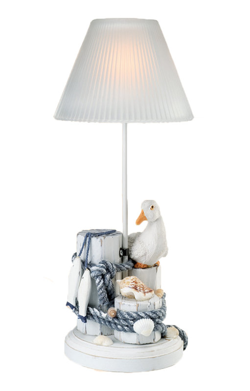 Photophore en métal pelican en bois