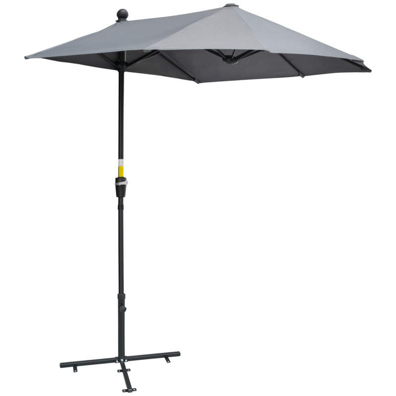 Parasol de patio 6,6 x 6 pi avec auvent double face, gris foncé, Gris