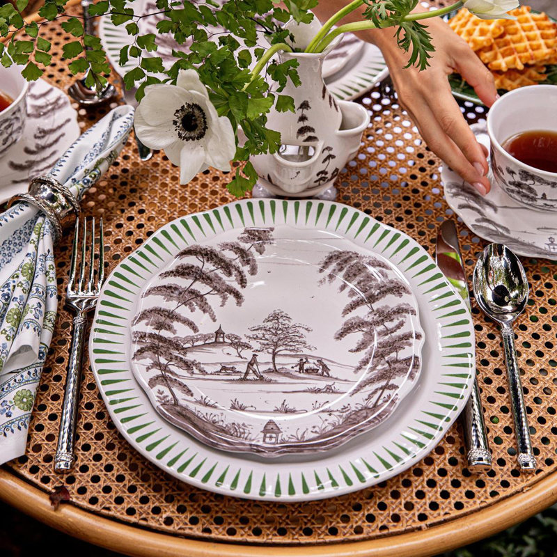 Country Estate Dessert/Salad Plate, Flint Gray/White