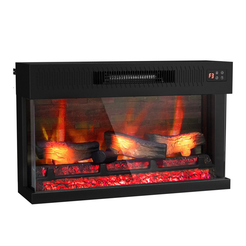28 po Foyer électrique encastrable avec 20 couleurs de flamme, H 17,36 po x l 28 po x P 8,07 po