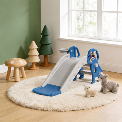 Ensemble de jeu 4-en-1 pour enfants avec glissade pour tout-petits d'intérieur, extérieur et pliable