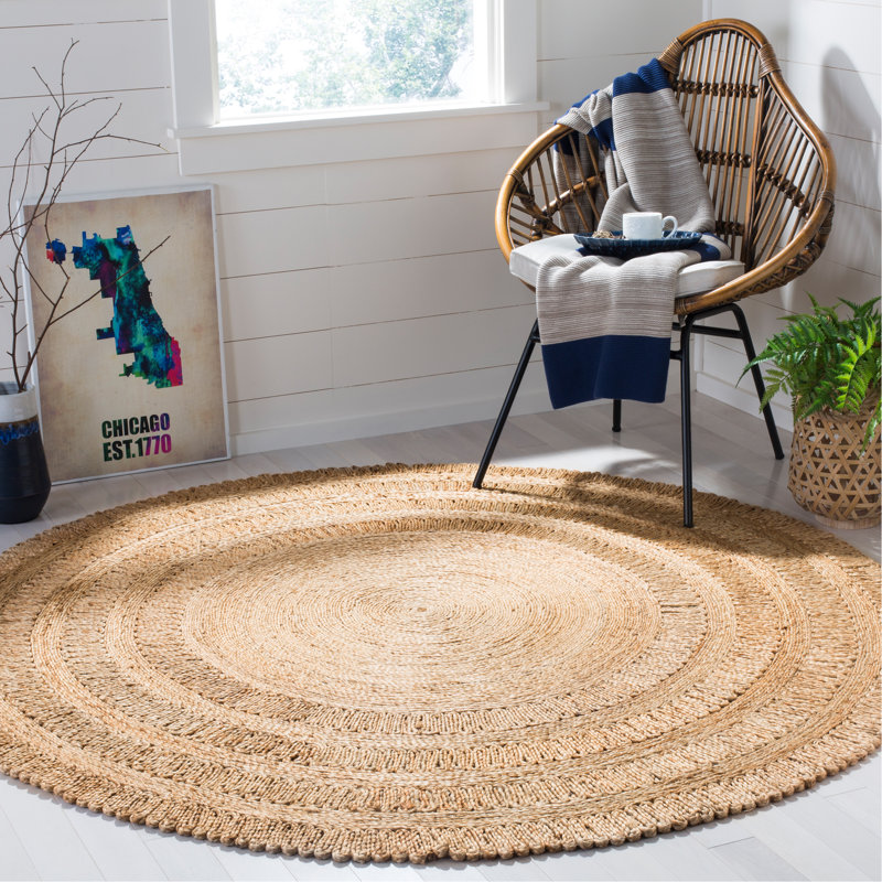 Tapis en jute tissé à la main Wilmslow, Rond 5 pi