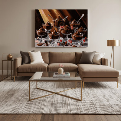 Desserts Chocolate pudding Brown Canvas Wall Art
