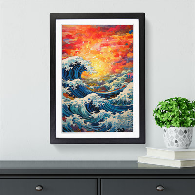 Wave Japanese Orphism Art - Framed Print