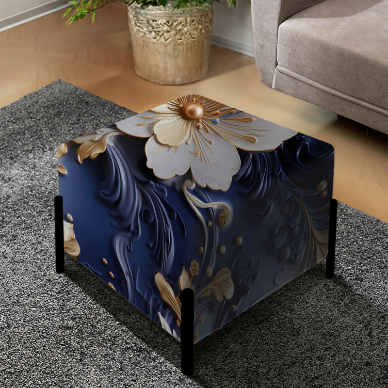 Celestial Mirage Marble Pattern - Marble Square Ottoman