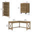 Ensemble de bureau à crédence en L 3 pièces Huckins-37340887