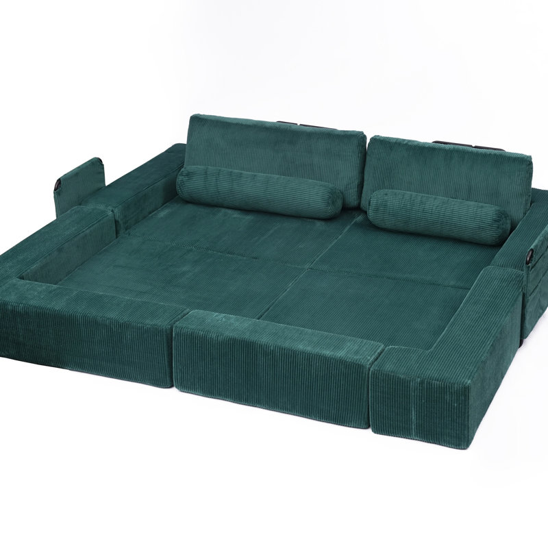 Canapé modulaire pliable Castle, canapé créatif avec siège latéral pour la chambre à coucher du salon, GREEN