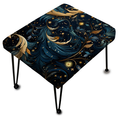 Motif céleste bleu avec repose-pieds Boho