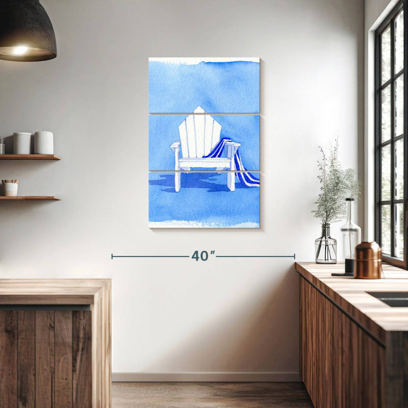Chaise bleue Gillard, H 38 po x l 24 po