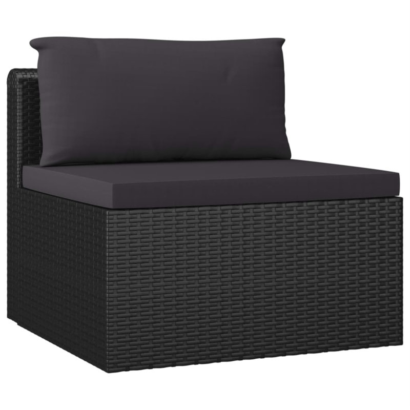 Large canapé de patio avec coussins, Gris, 4x Corner + 3x Middle + 2x Table