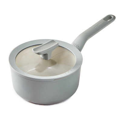 Casserole en céramique antiadhésive 7 po, 2,1 pte avec couvercle en verre BergHOFF Balance, aluminium recyclé, brume de lune