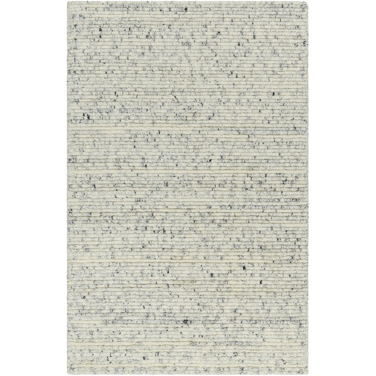 Morell Solid Color Hand Loomed Wool Area Rug in Ash/Sterling Gray/Metallic Silver