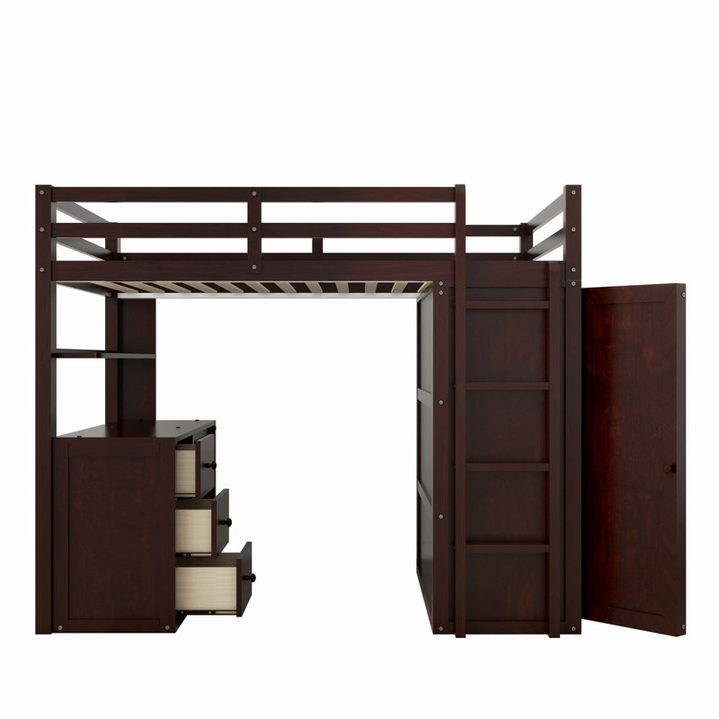Kiya Kids Full Loft Bed, Espresso