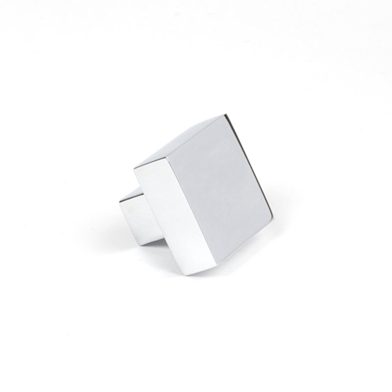 Square Knob, 3 cm, Polished Chrome