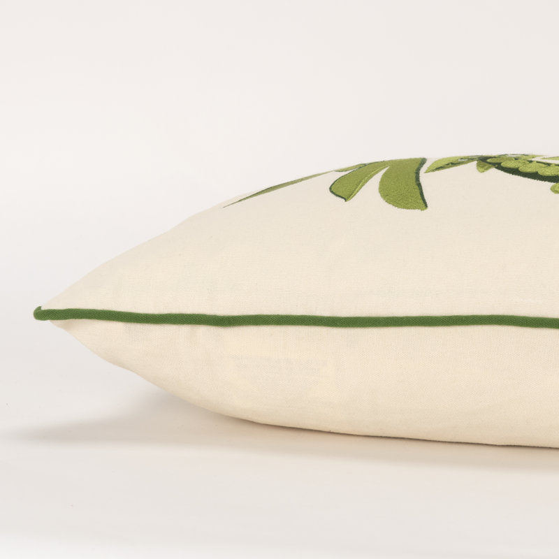 Embroidered Cotton Reversible Throw Pillow