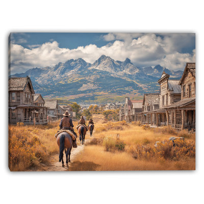 Mountain Frontier Street Wrapped Canvas Wall Art