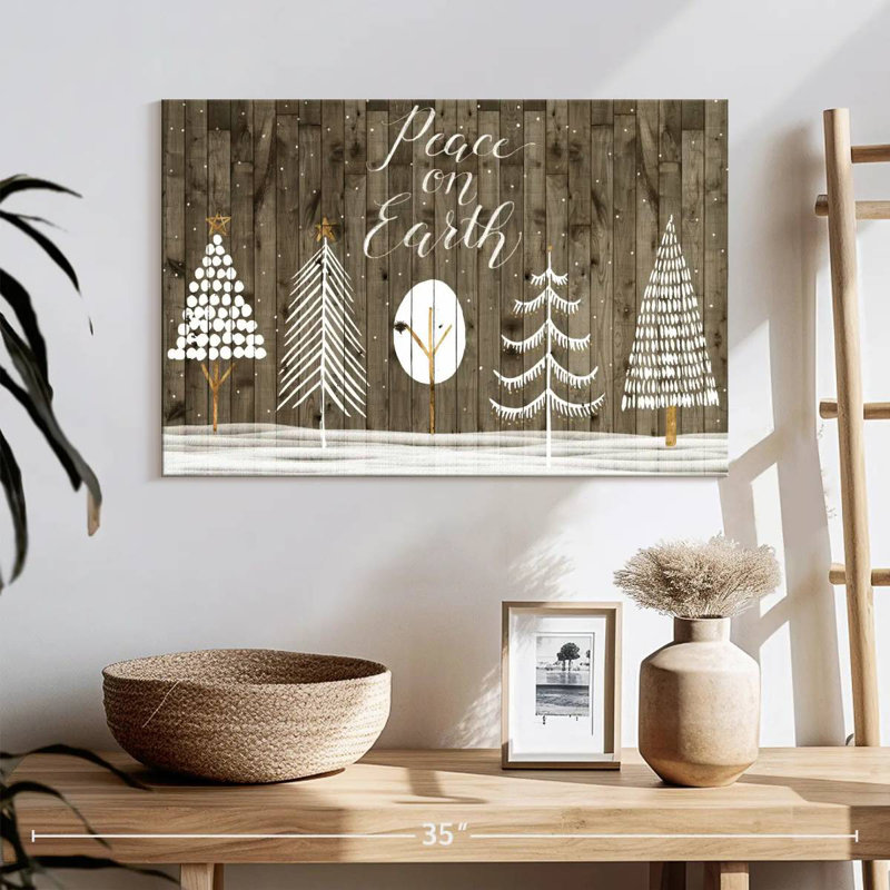 Lelend Wooded White Christmas Collection A, H 16 po x l 24 po