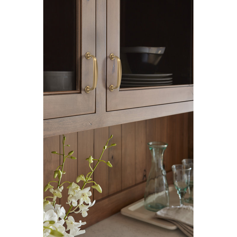 Poignée de meuble arquée Renown 3-3/4 pouces (96 mm) d'entraxe, en bronze champagne, Bronze champagne, 3 3/4"