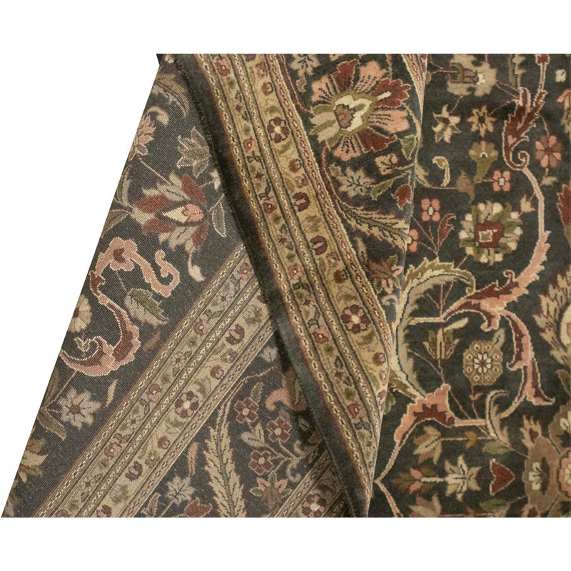 Hand Knotted Wool Oriental Area Rug in Black