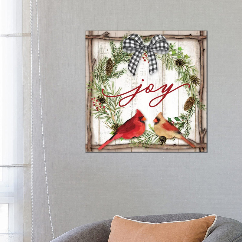 Joy Wreath by Mollie B. - Wrapped Canvas Print, 66.04cm H x 66.04cm W x 1.91cm D