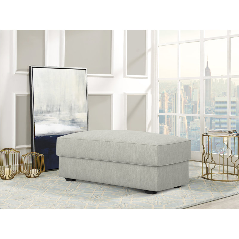 Coddle® Switch 40” Storage Ottoman Hidden Storage Woven Fabric, Dove Polyester