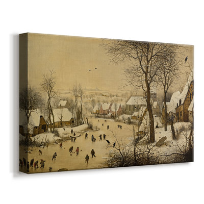 Winter Landscape with Skaters and Bird Trap-Pieter Bruegel the Elder-Gallery Wrapped Canvas-1565
