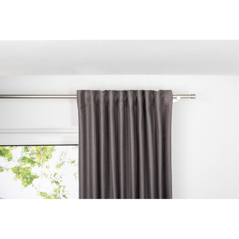Save Tab Top Semi Sheer Curtain, Grey, 300 W x 135 D cm