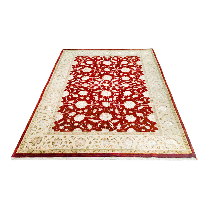 Tapis Oushak 6 x 8 rouge et ivoire