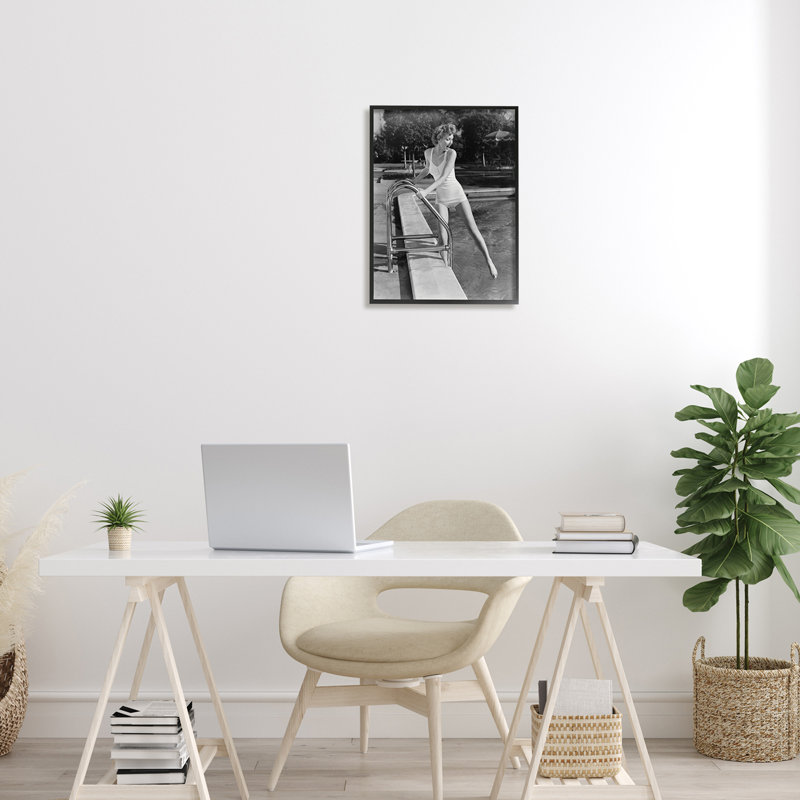 Art rétro texturé à giclée par Lil '' Rue, H 16 po x l 20 po, Giclée encadrée noir minuit
