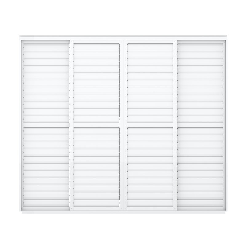 Louver Sliding Door for Pergola Accessory, White, 93" H x 109.8" W x 1.5" D