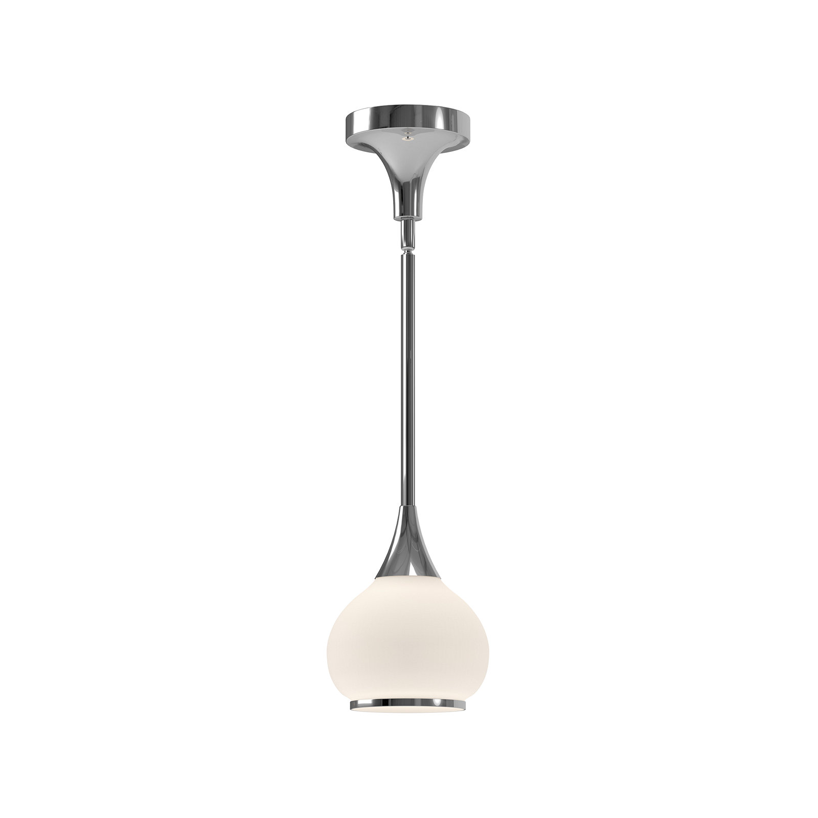 Nieve Single Light Glass Pendant, Chrome, Opal