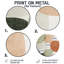 Minimalisme orange avec des formes simples de vert - art mural rond abstrait en métal-1724836145