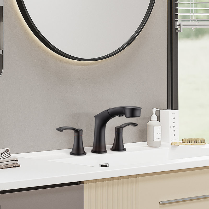 Widespread Bathroom Faucet, Matte Black