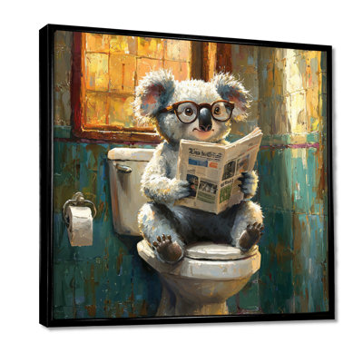Kenshin Koala avec des lunettes dans la toilette I - koala, art mural