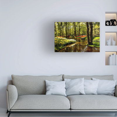 Paysage, jardins de Keukenhof, peinture sur toile encadrée 2
