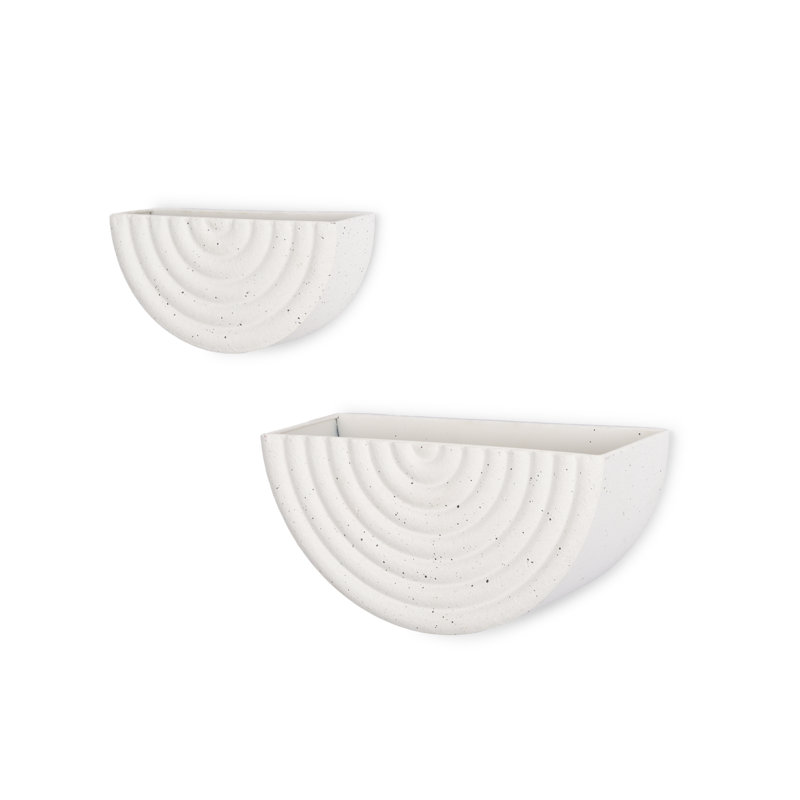 Ensemble de 2 pots à fleurs suspendus Chopra, Blanc