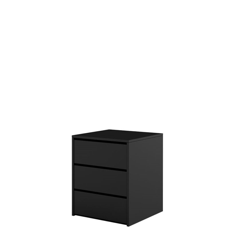  3 Drawer Bedside Table, Black