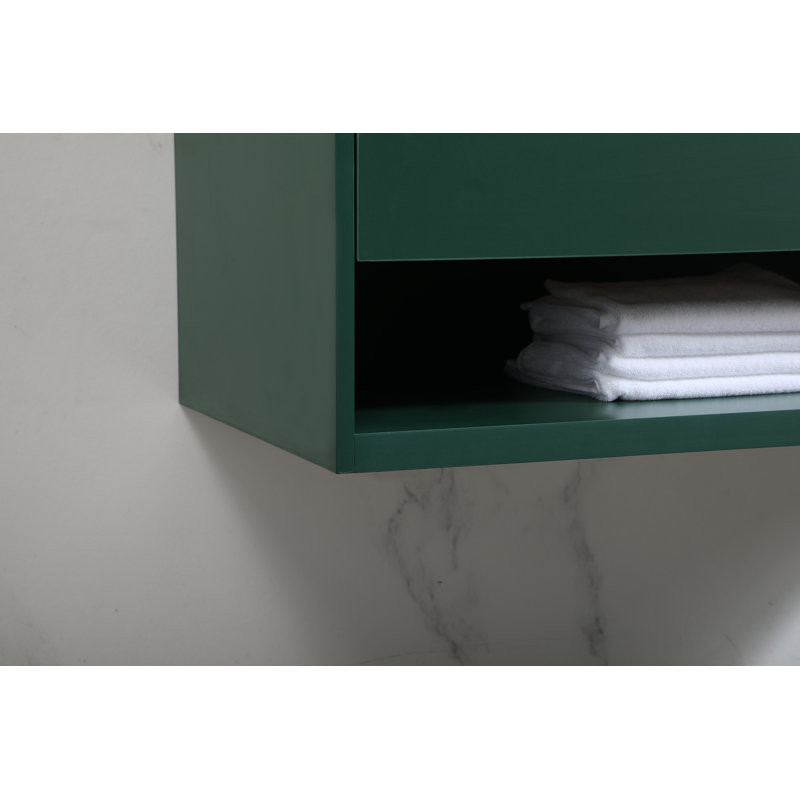 Ensemble de meuble-lavabo simple mural 40 po Roman, Vert