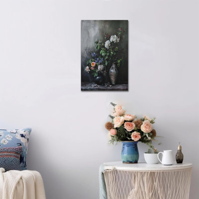  Fleur, art mural, reproduction d'art rustique, nature morte, peinture, art floral, campagne, décoration, salle de bain, salon, 12 x 16 pouces