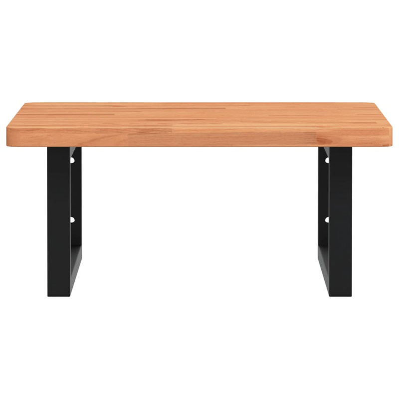 Ariatna 50cm Solid Wood Bathroom Vanity Top, Beech/Black