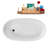 51" Streamline Soaking Glossy White Freestanding Tub and Tray With Internal Drain-101413133
