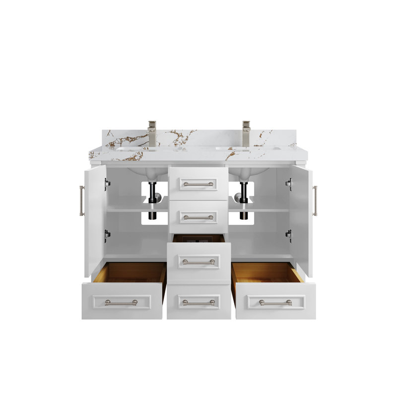 Aberdeen X P 22 po Meuble-lavabo double D, Brun Viola