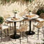 Round Marble Top Metal Base Dining Table-812122793