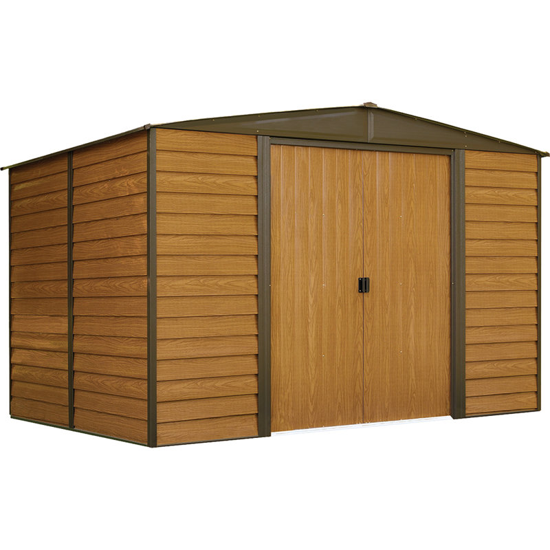 Remise de rangement en acier avec grain de bois de 10 x 8 pi Woodridge