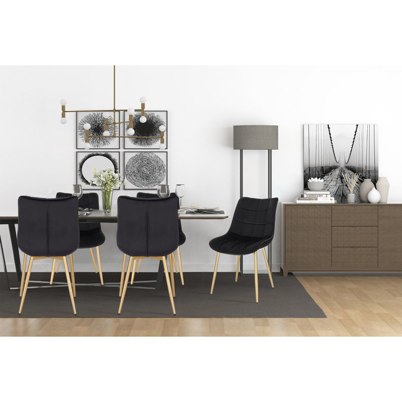 Stalnaker Upholstered Dining Chair, Black