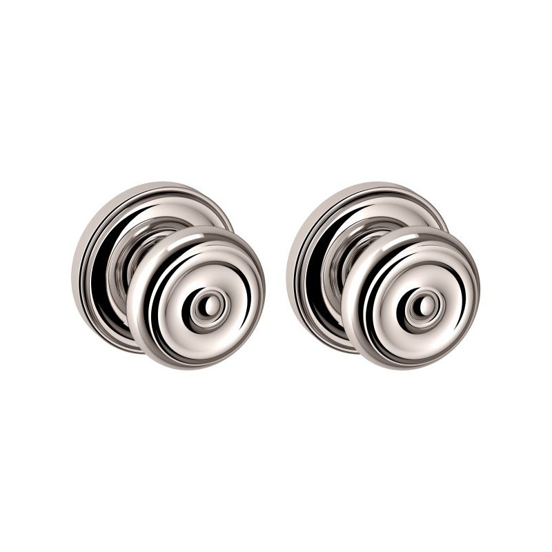 Colonial Passage Door Knob, Lifetime (PVD) Polished Nickel