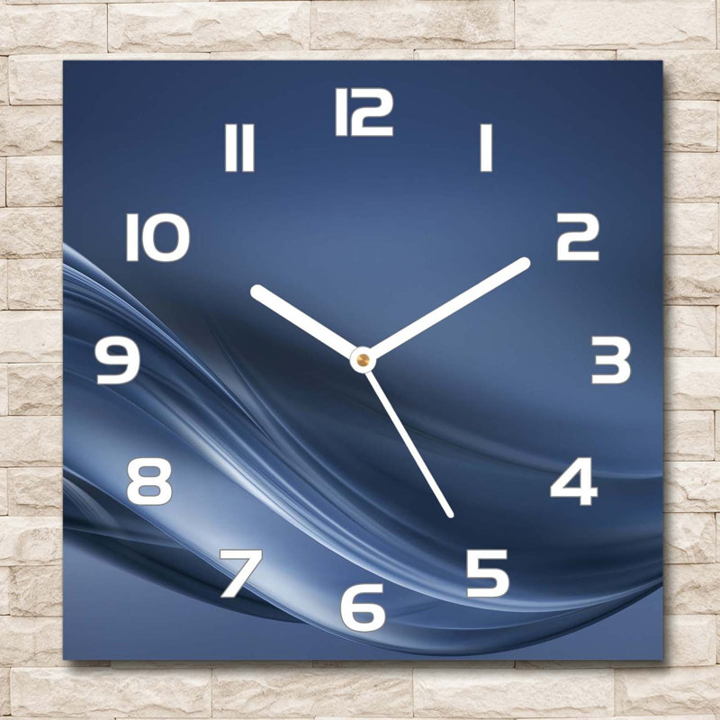 Heidelinde Glass Wall Clock, White/Navy Blue