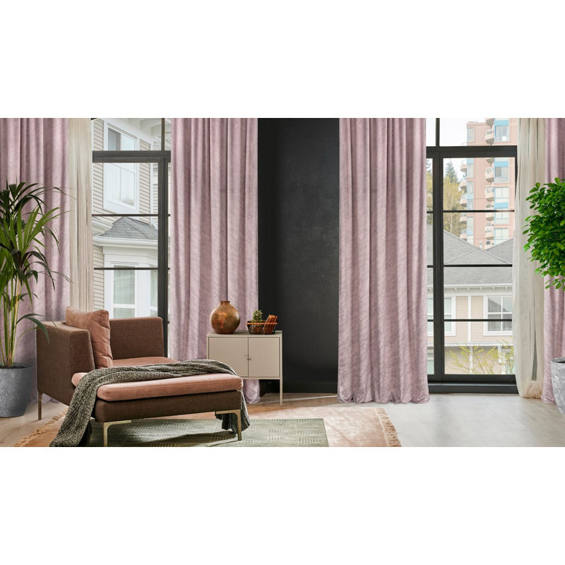 Adaelyn Blackout Curtains Single Panel, Rose